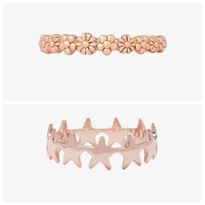New - Pura Vida Bundle - Rose Gold Floral Stacking Ring + Seeing Stars